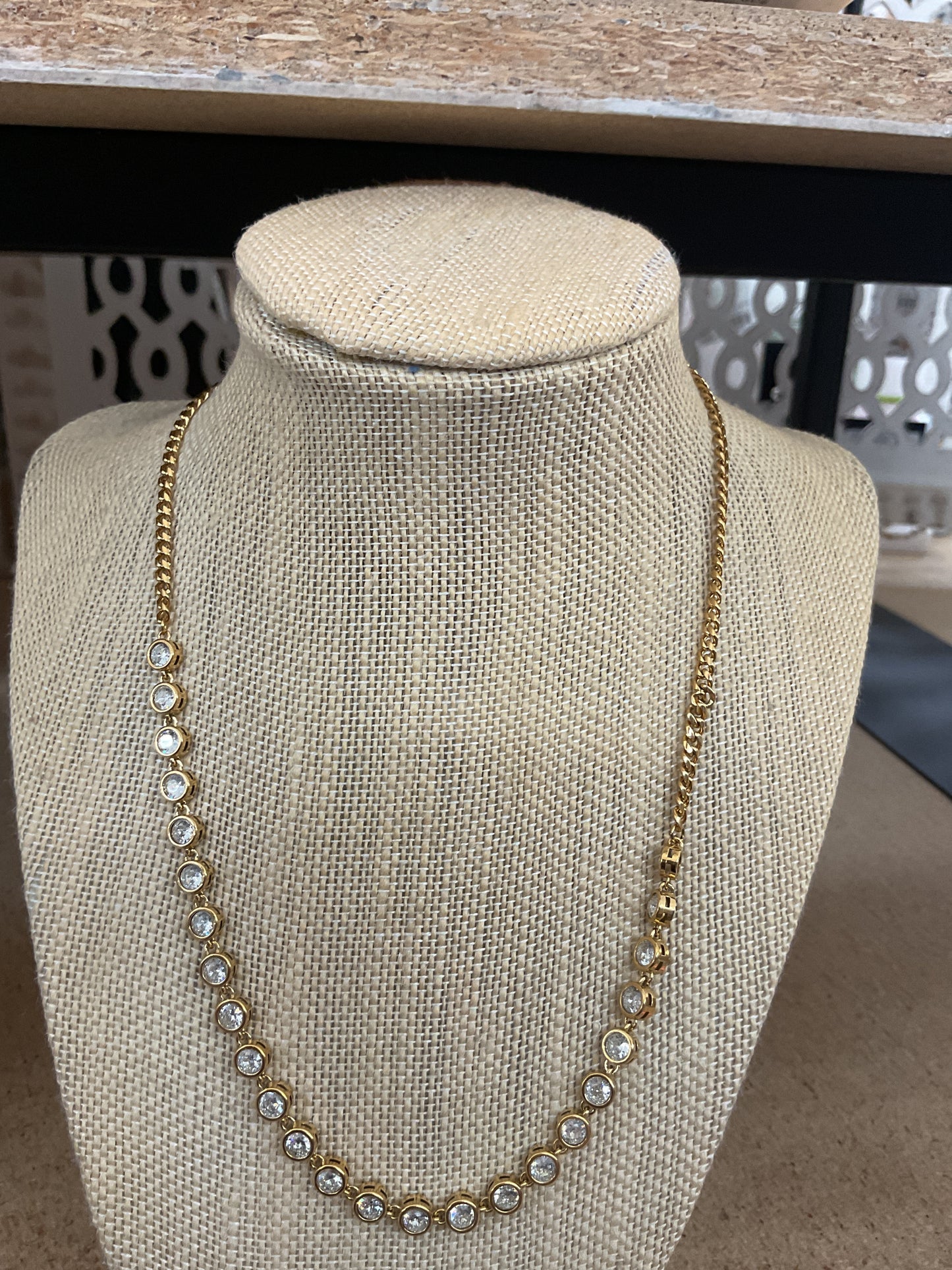 Chan Sutt Pearls Clear Stone Necklace