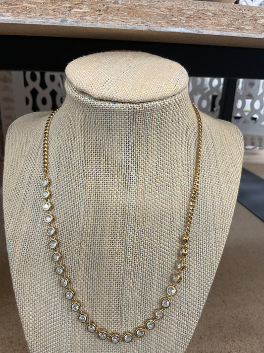 Chan Sutt Pearls Clear Stone Necklace