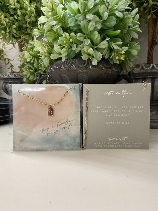 Rest In Him Necklace