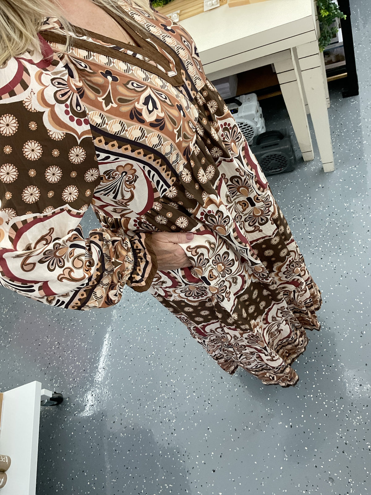 Bohemian Medallion Print Maxi Dress