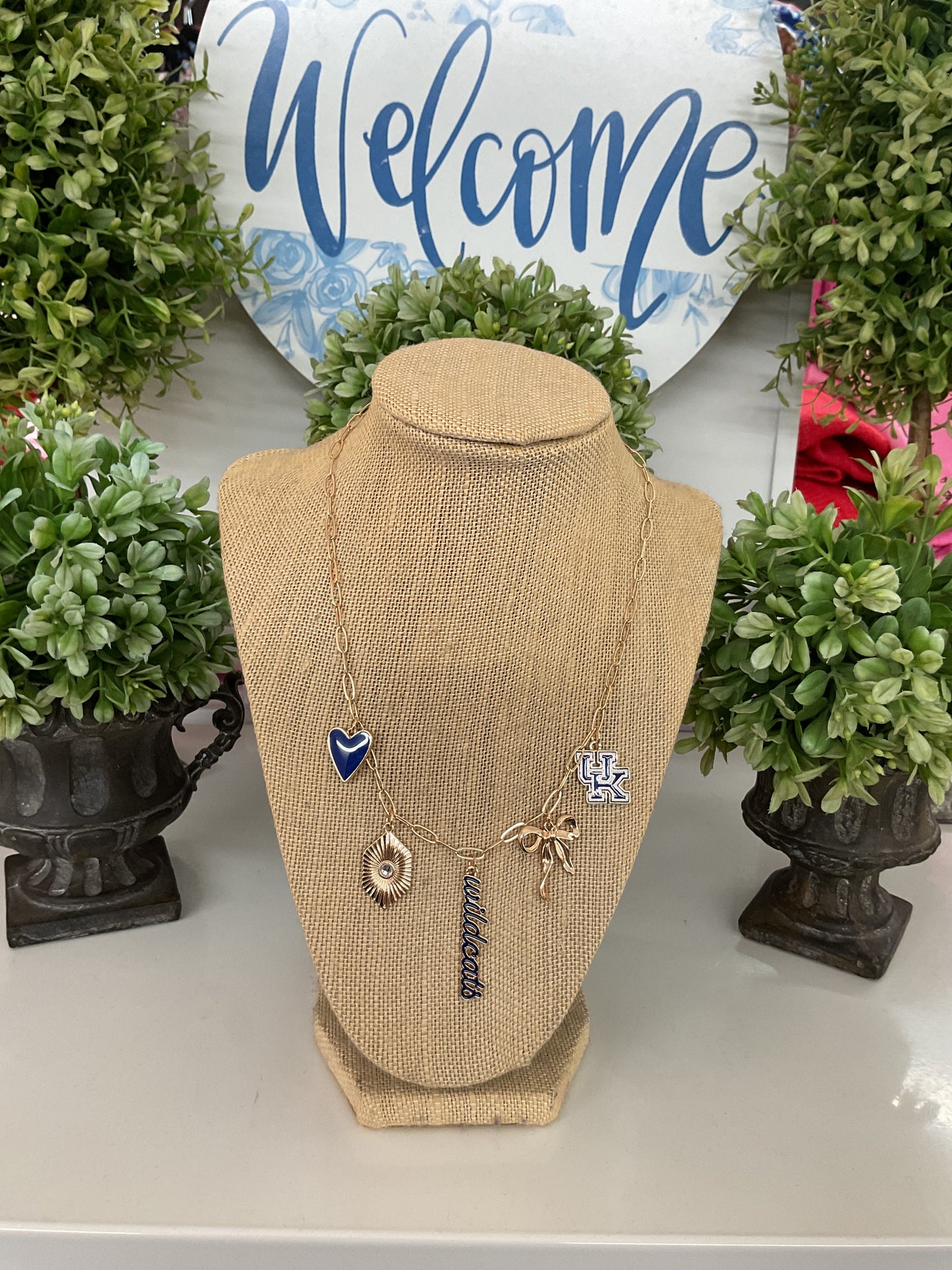 Kentucky Wildcats Paper Clip Charm Necklace