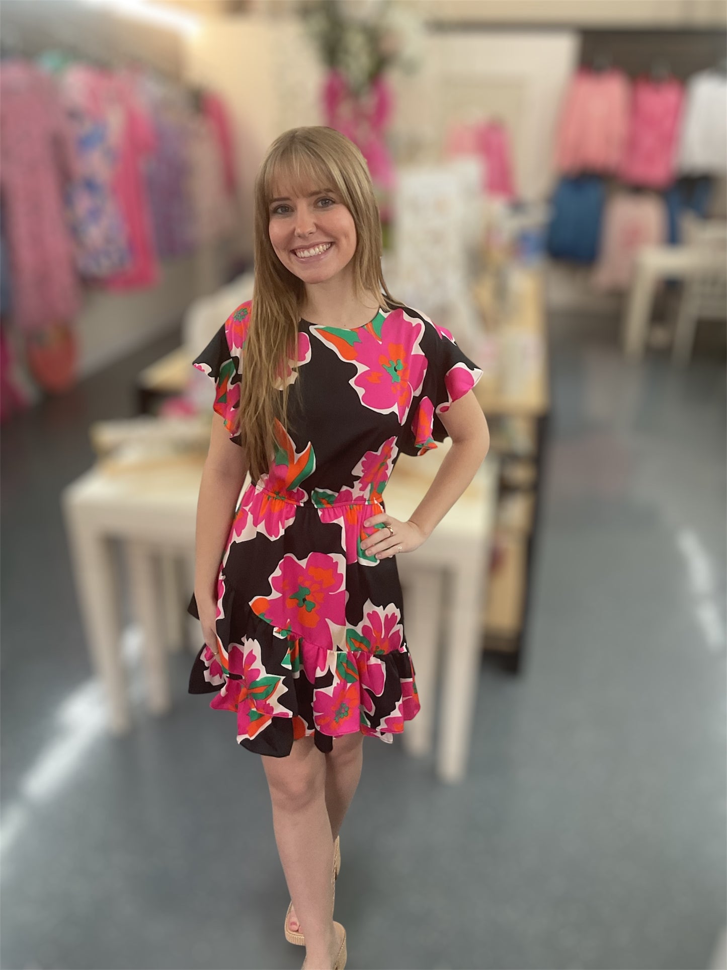 Black Paradise Floral Dress