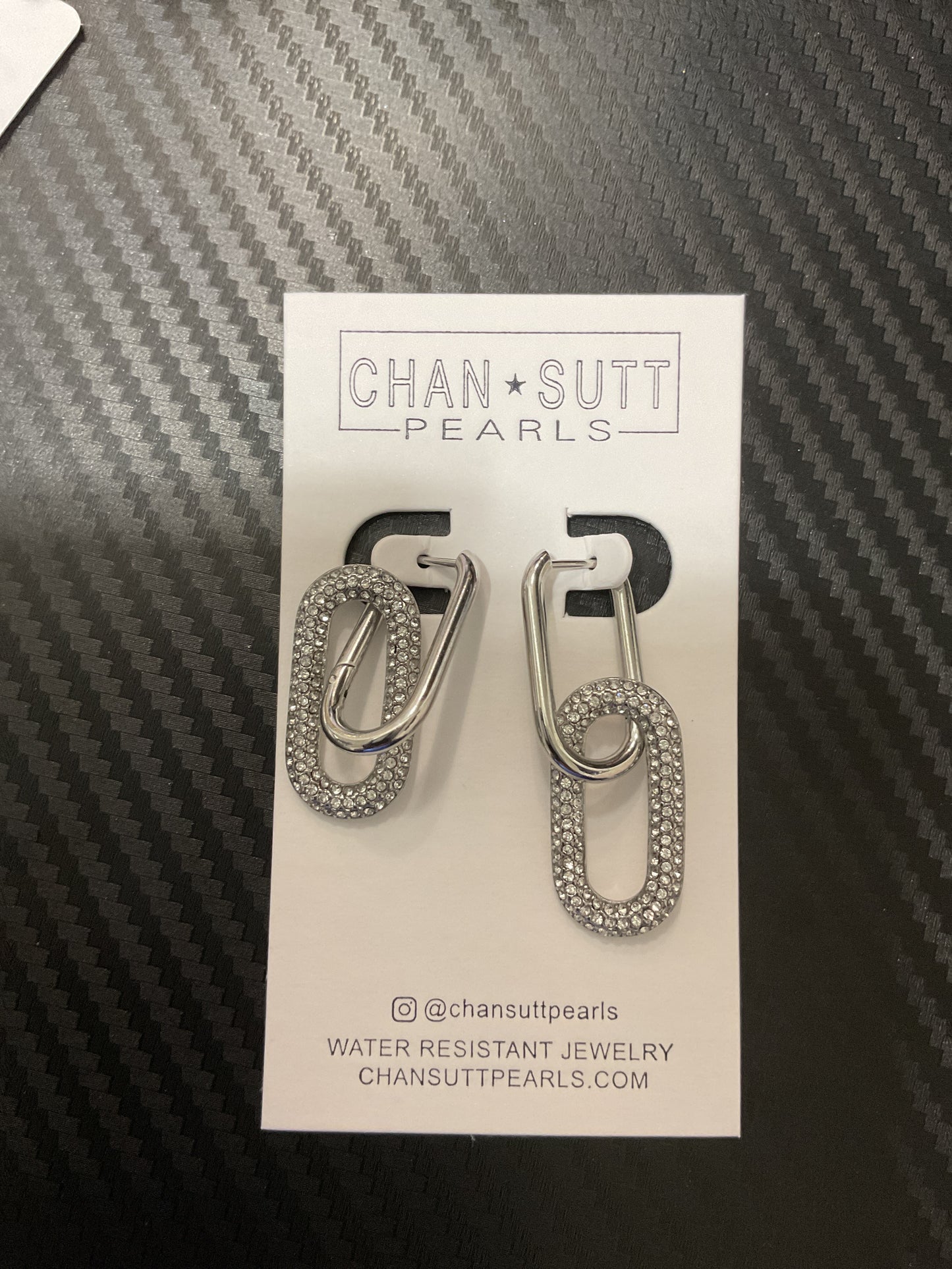 Chan Sutt Pearls Silver Pave Earrings