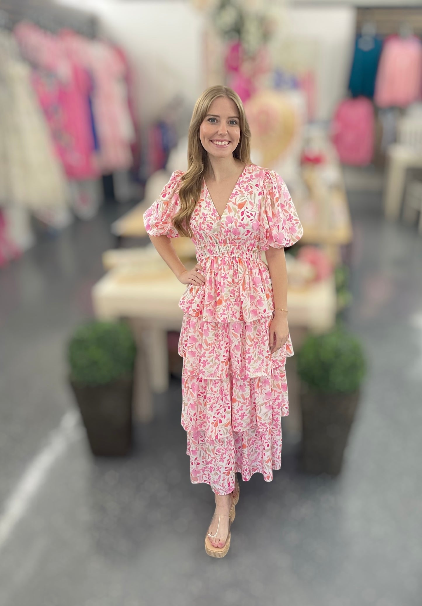 BR Blushing Petals Tiered Dress