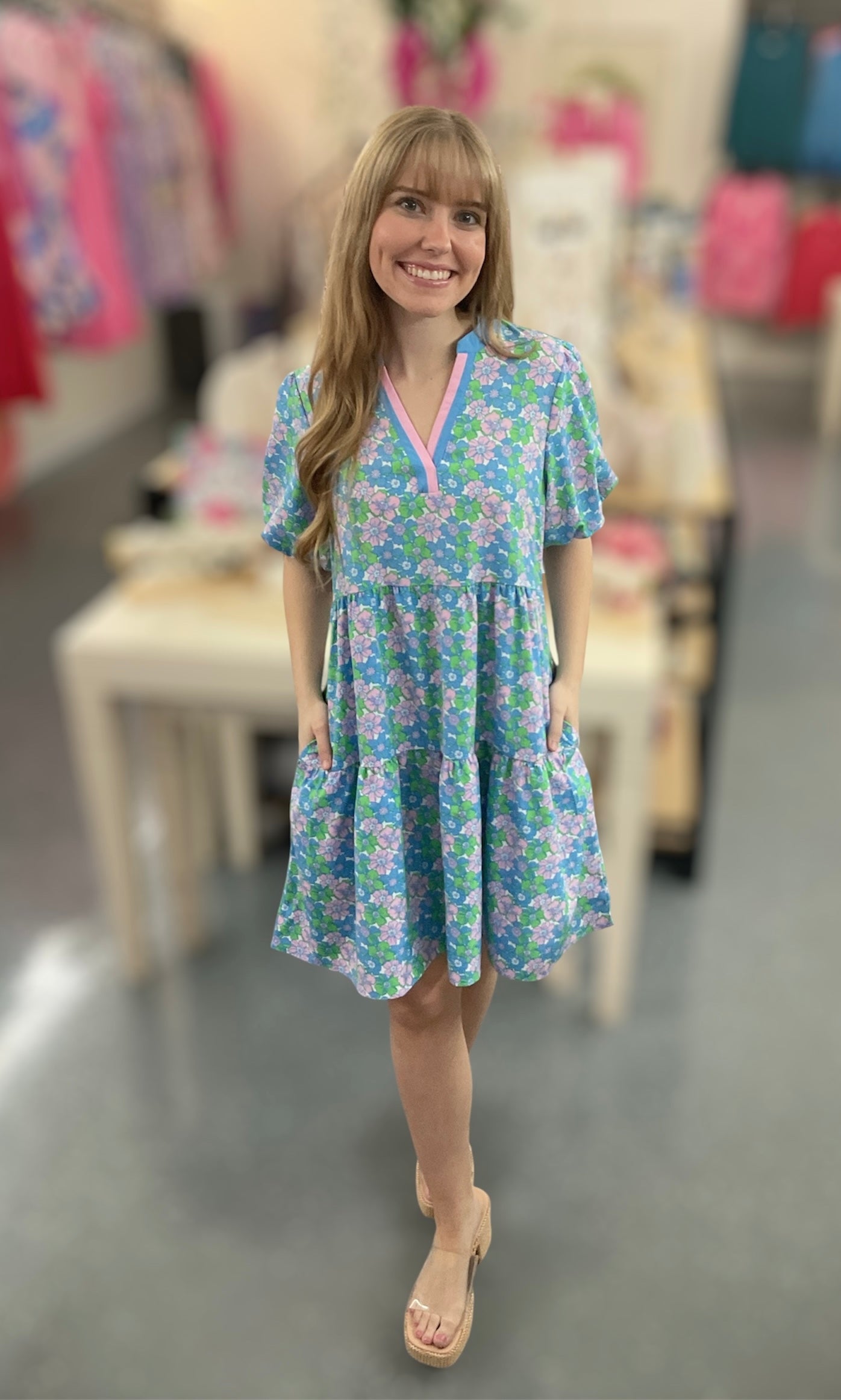 MS Blue Vintage Posies Dress