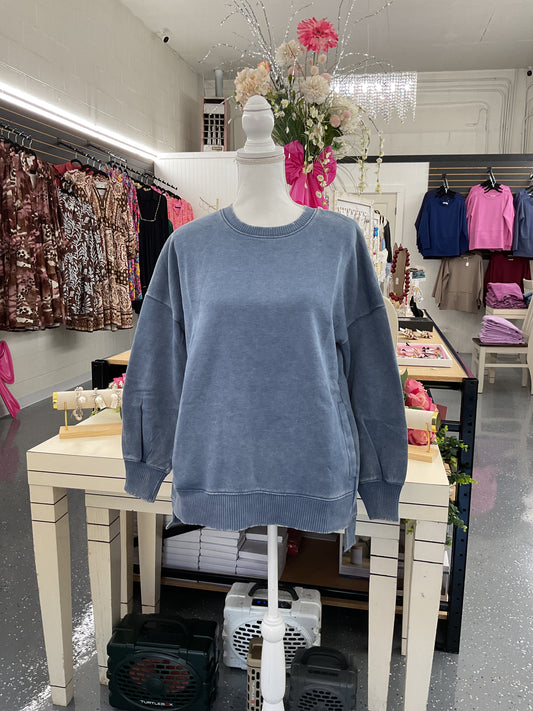 Hi Low Sweatshirt Dusty Blue