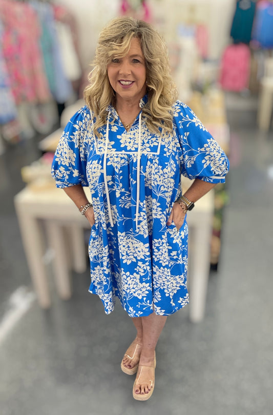 Coastal Bloom Tie Front Dress
