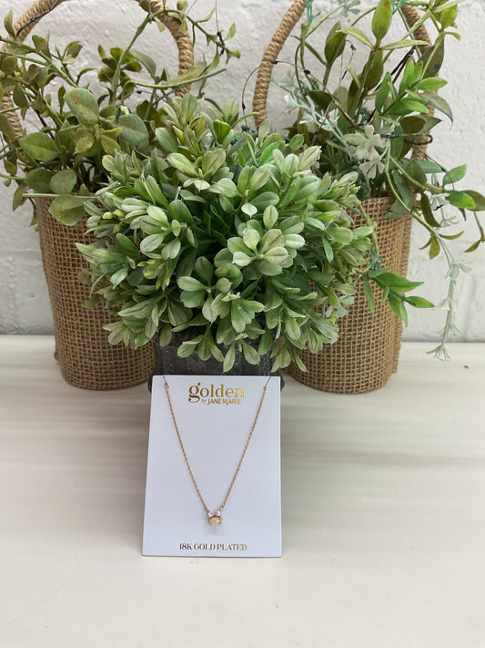18K Rose Gold Stone Necklace