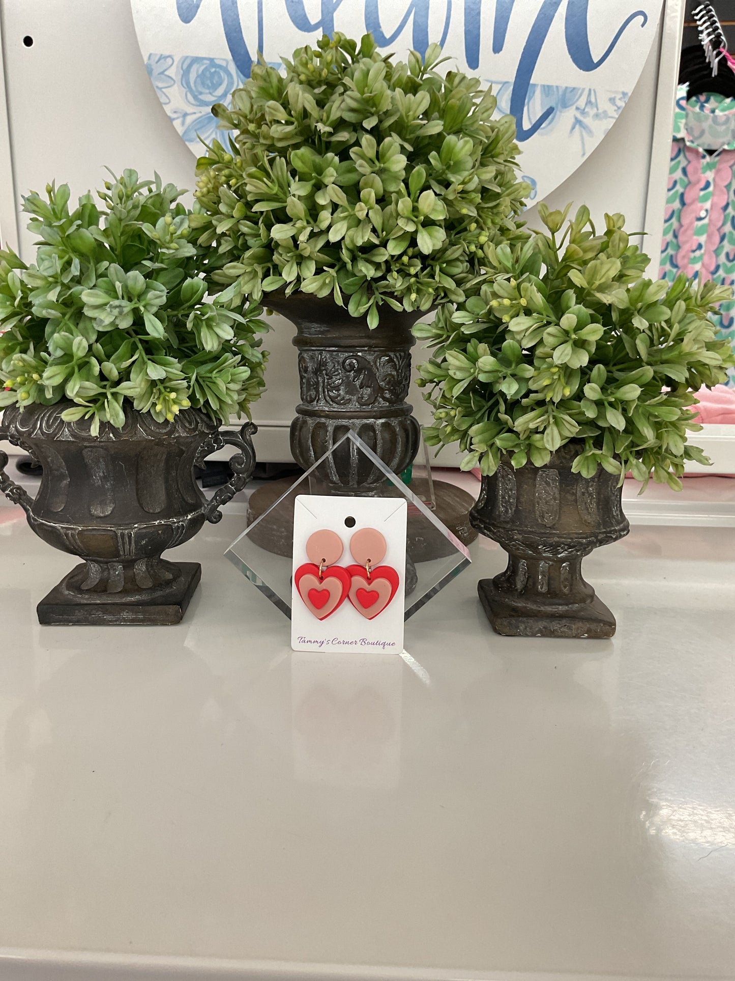 Three Heart Earrings
