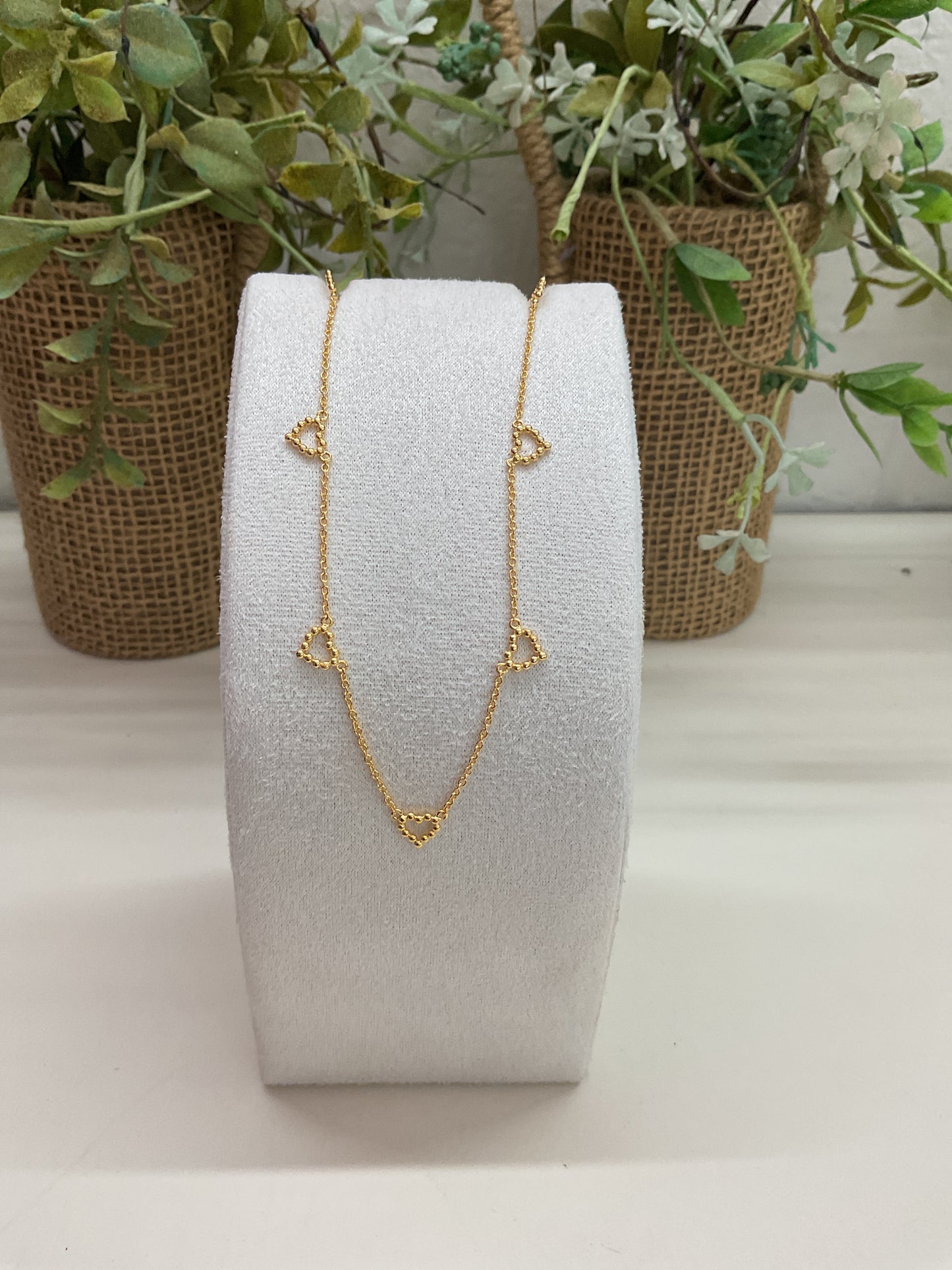 Multi Golden Bubble Heart Necklace