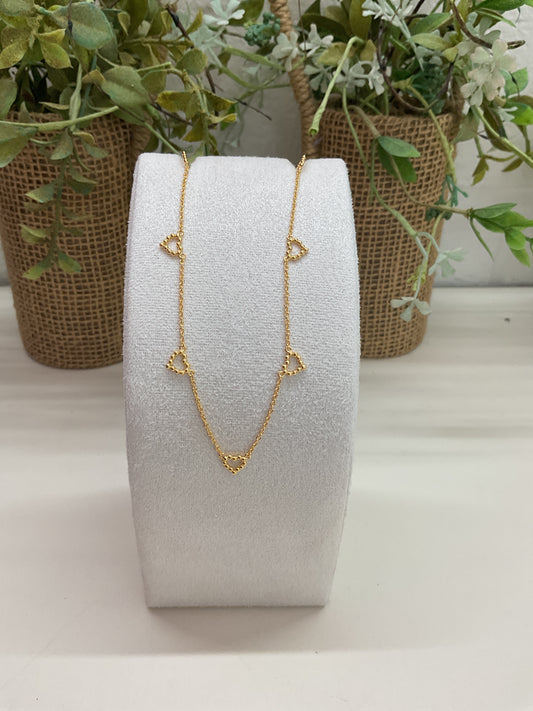 Multi Golden Bubble Heart Necklace