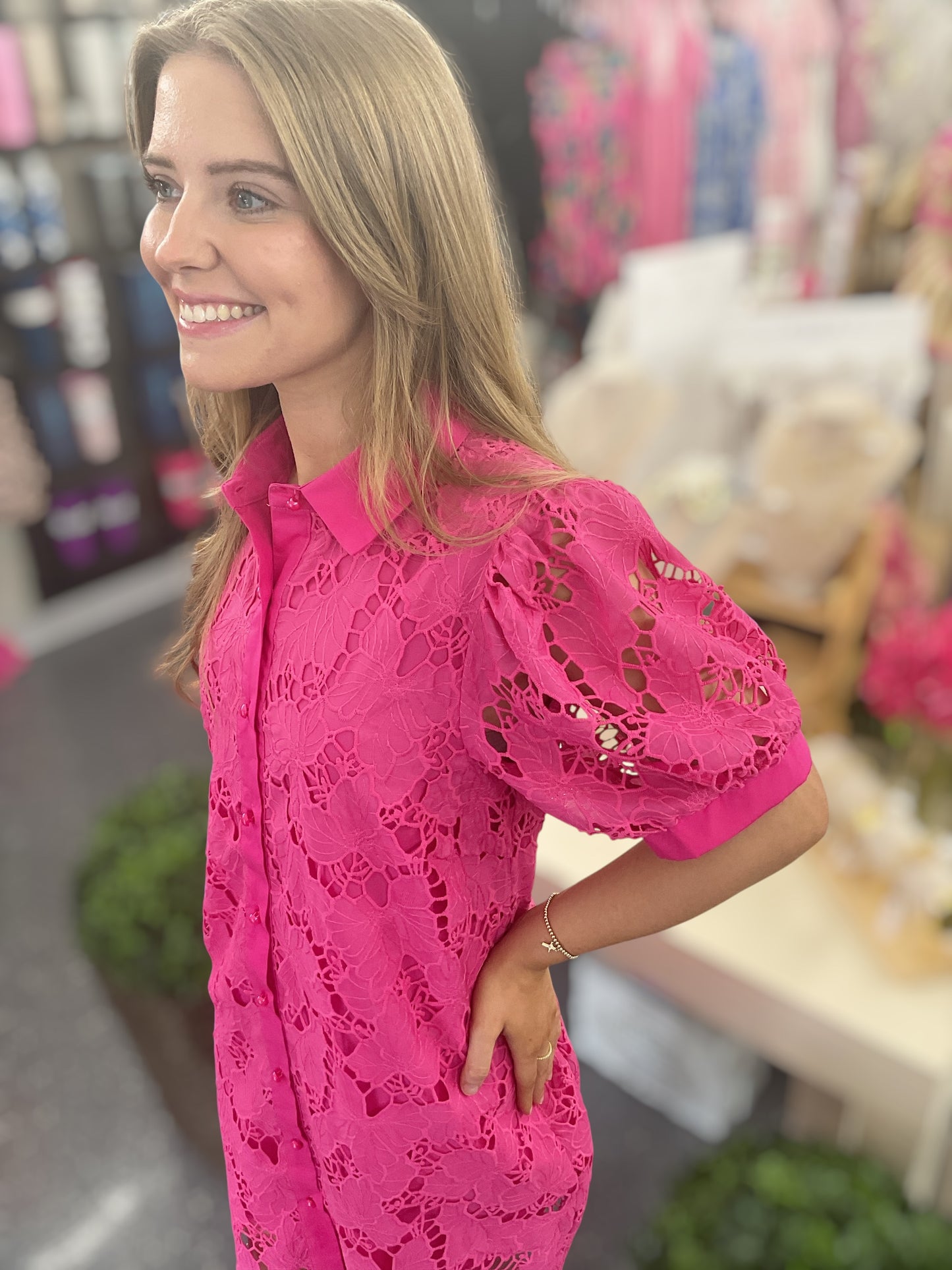 JD Tickled Pink Lace Dress