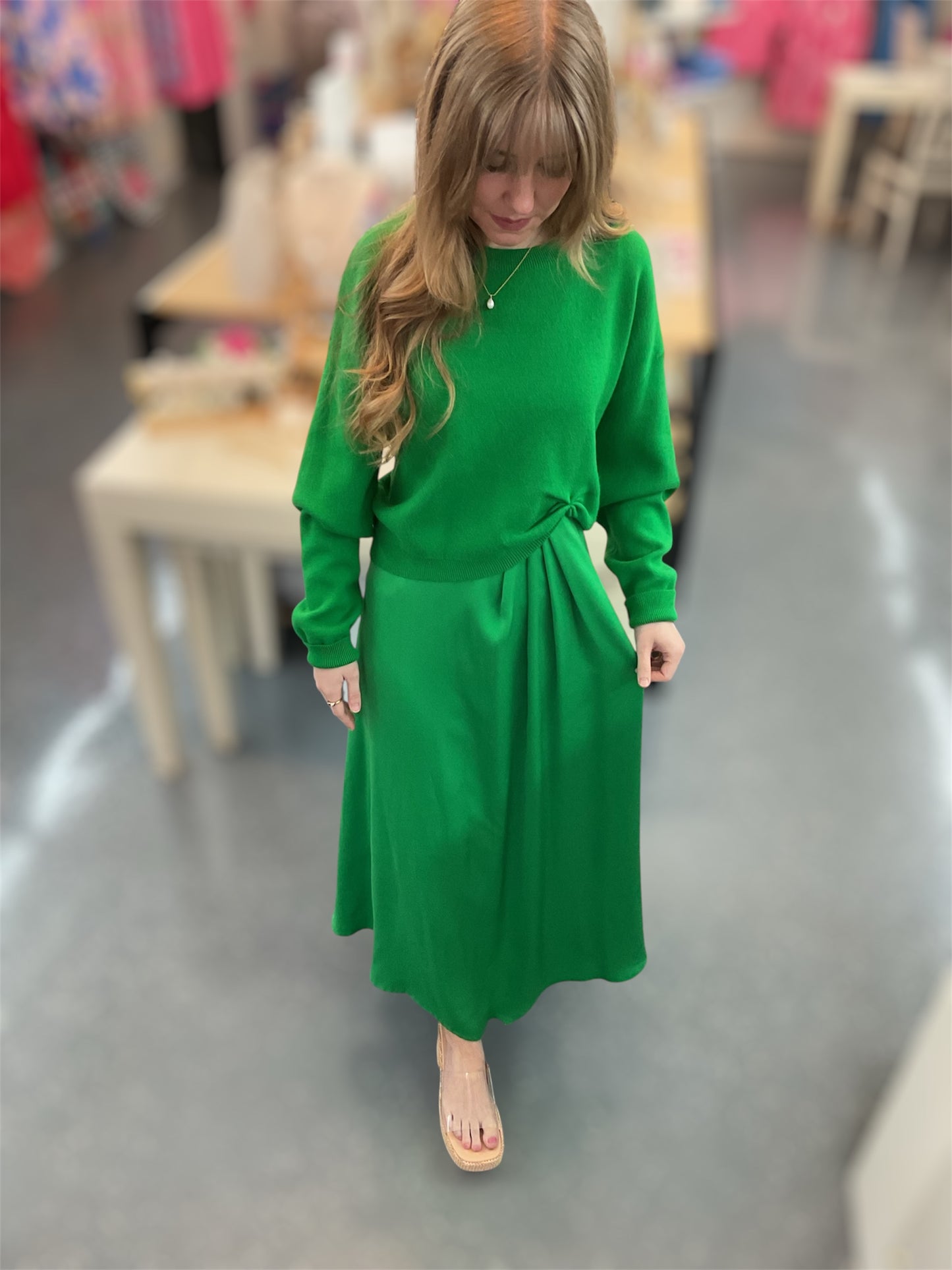 Emerald Ease Midi Dress