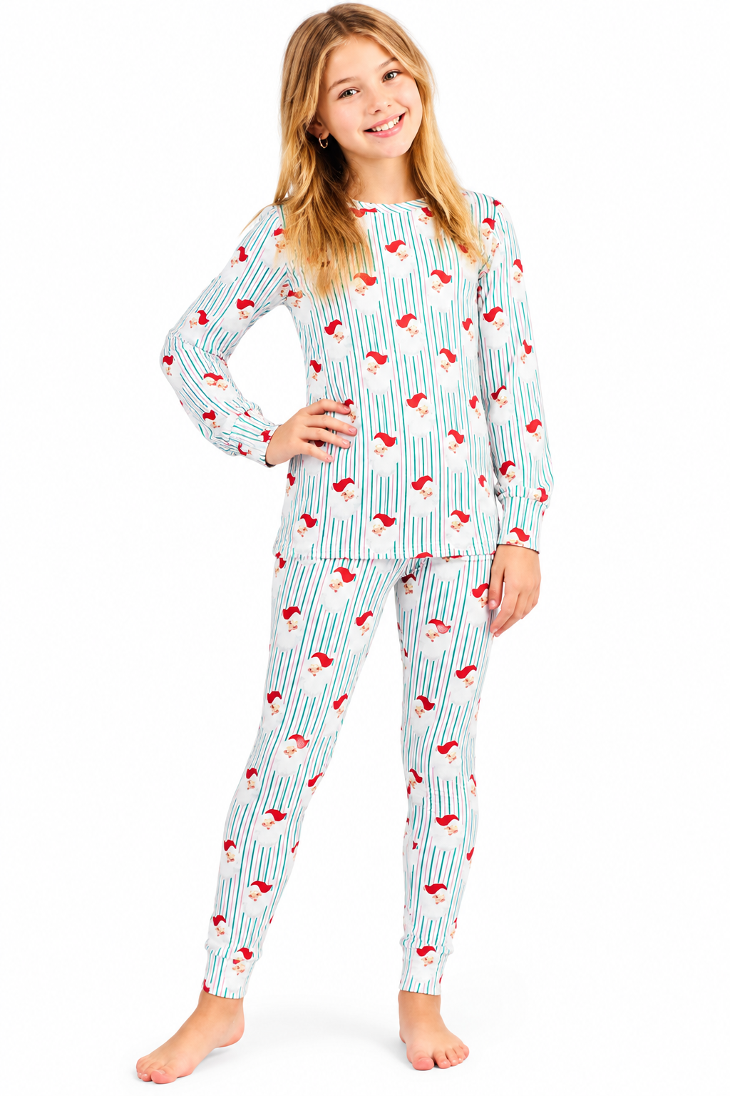MS Kids Santa Stripes Pajama Set