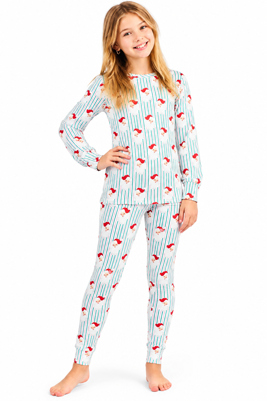 MS Kids Santa Stripes Pajama Set