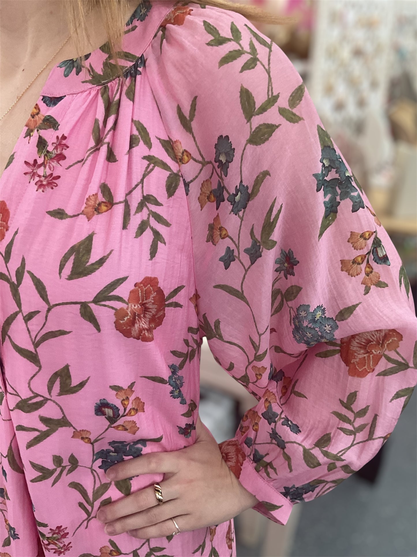 Blush Garden Floral Midi Dress