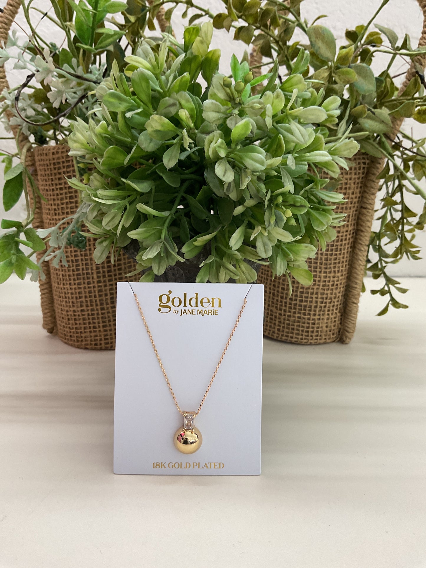 Golden Diamond Ball Necklace