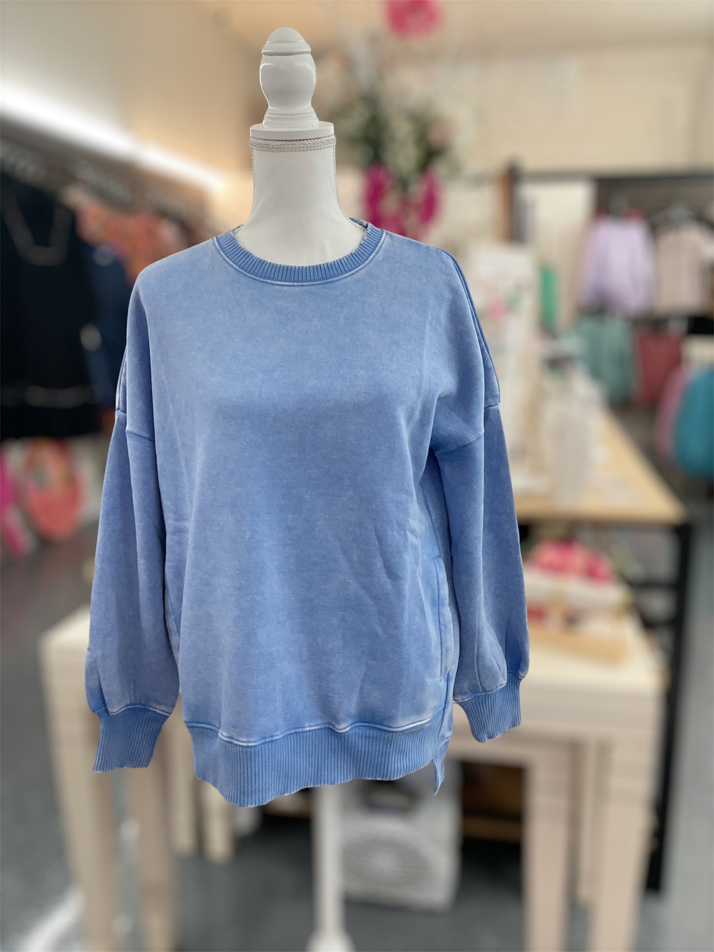 Hi Low Sweatshirt Cornflower Blue