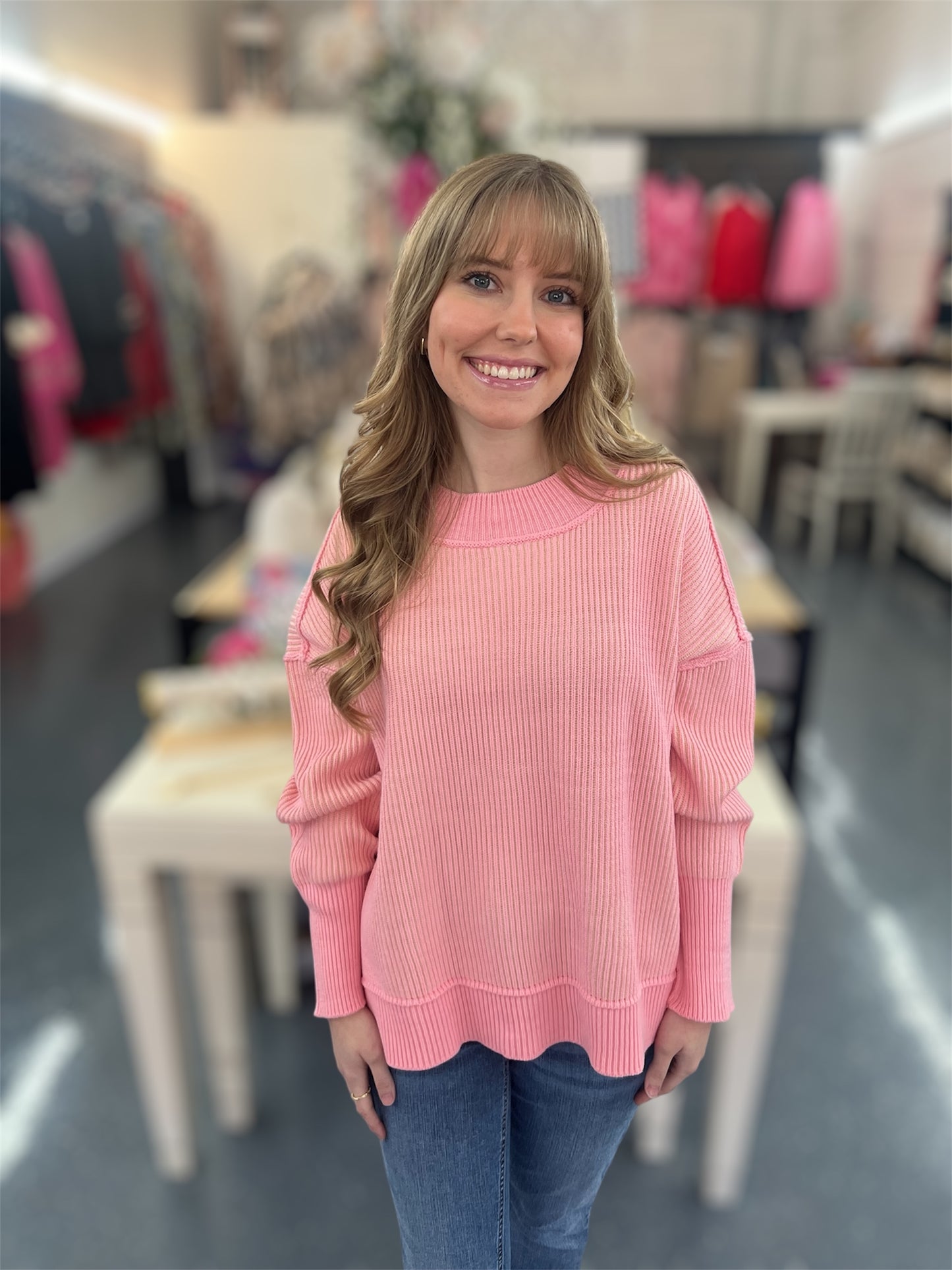 Blush Ribbed Sweater