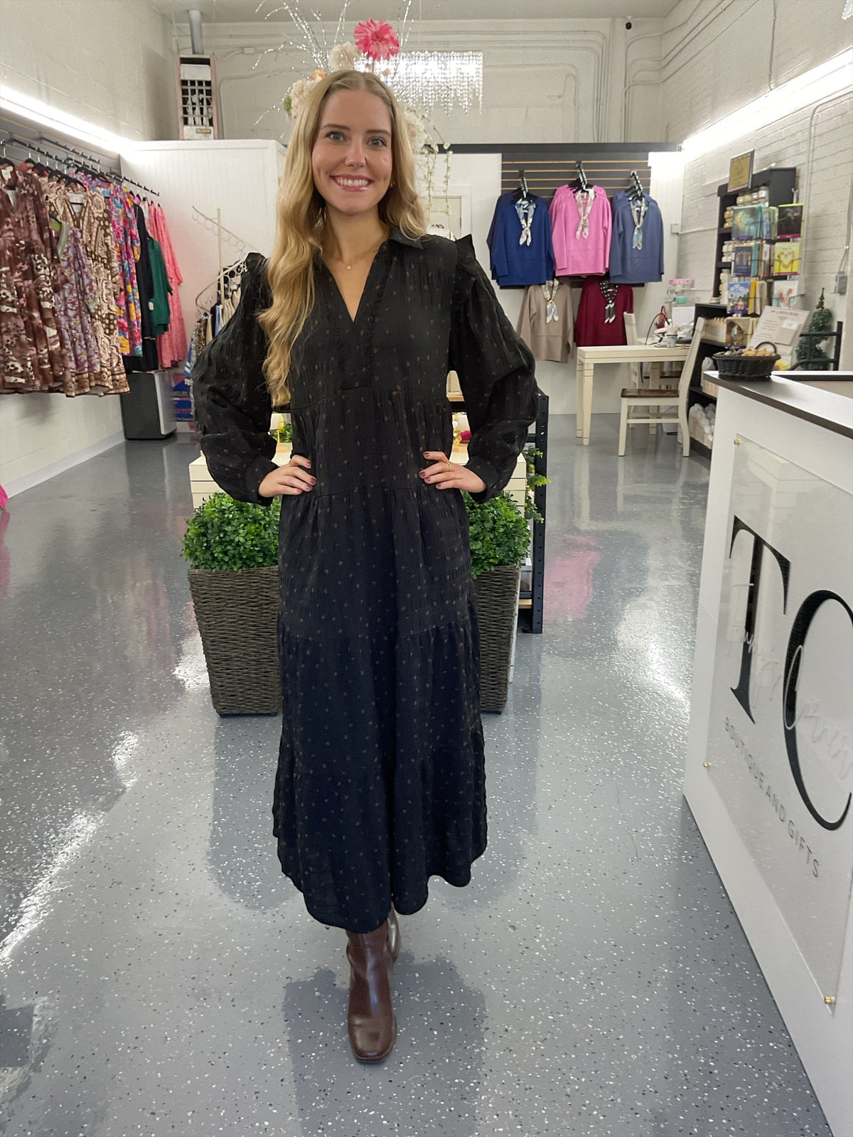 Midnight Charm Midi Dress