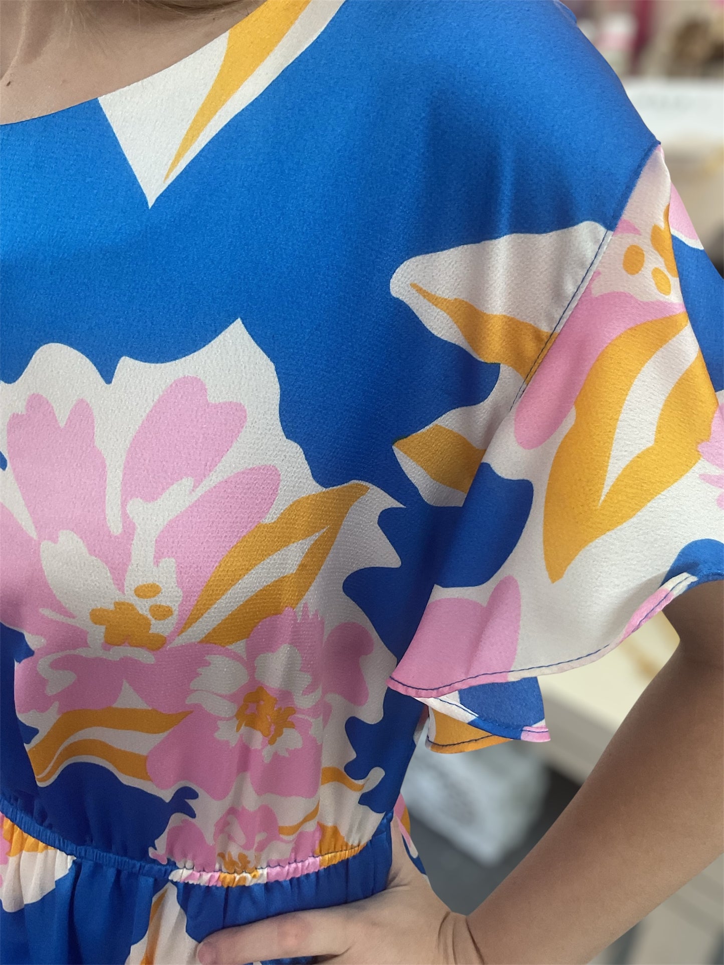 Blue Paradise Floral Dress