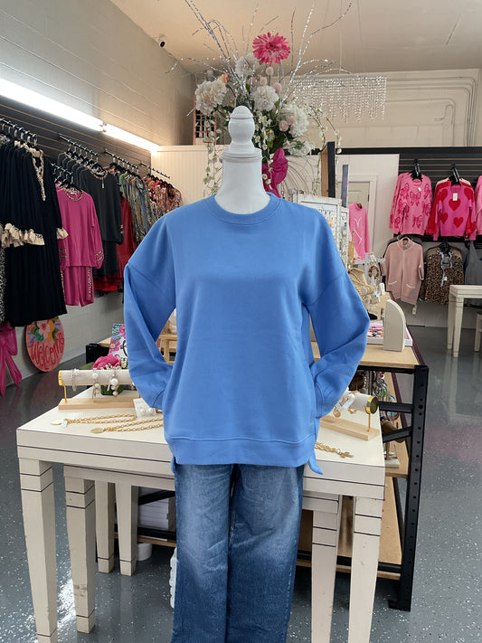 Hi Low Sweatshirt Cornflower