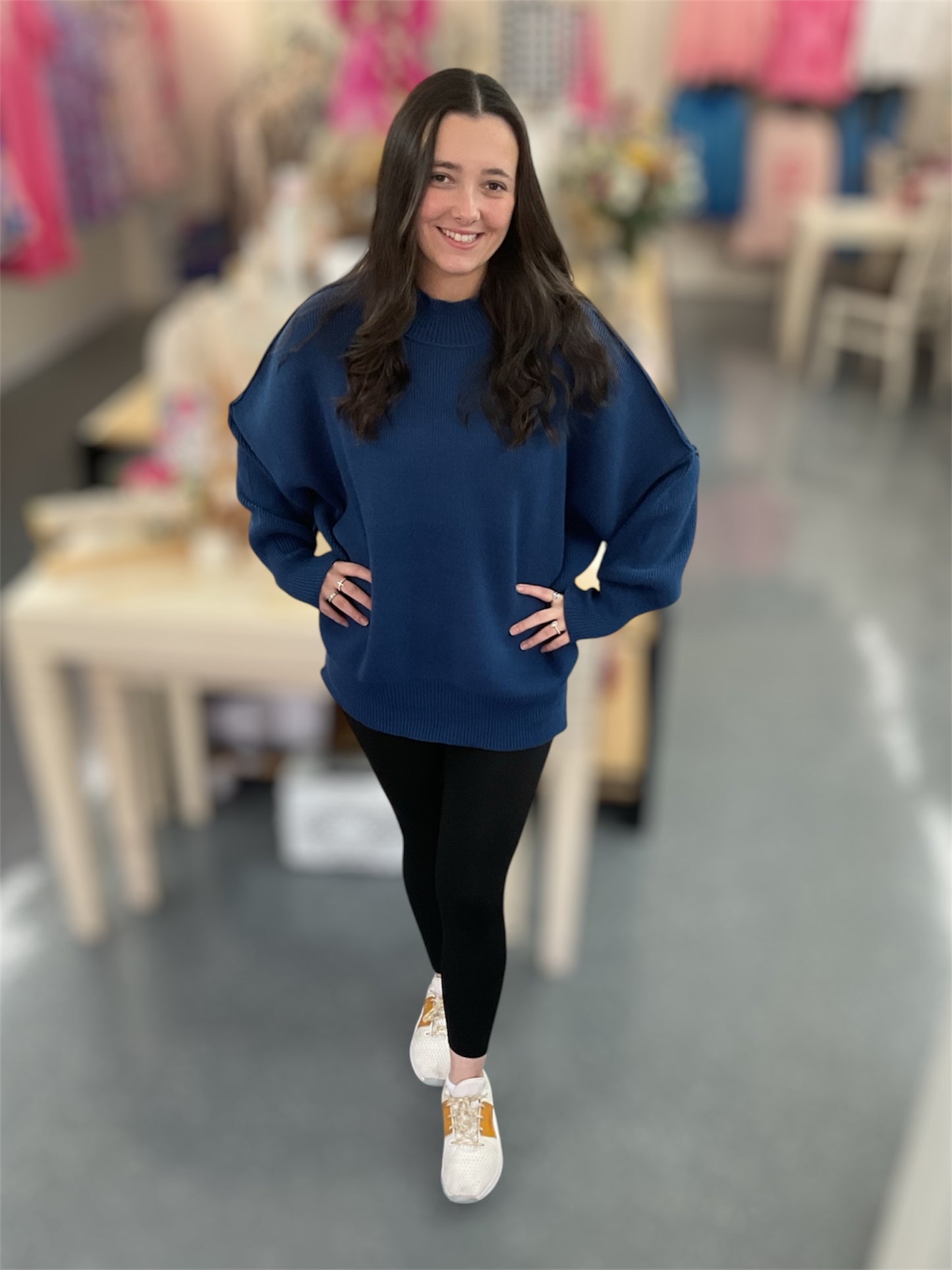 LT Navy Ribbed Sweater