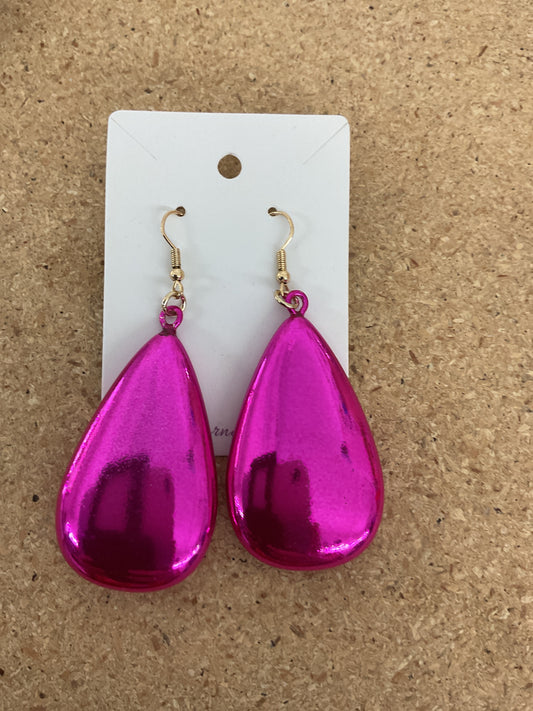 Hot Pink Teardrop Earrings