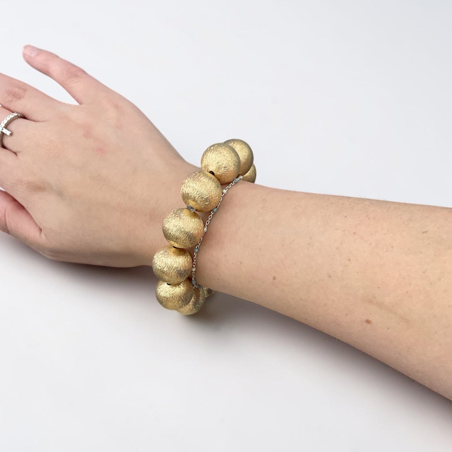 Brushed Gold Ball Bracelet