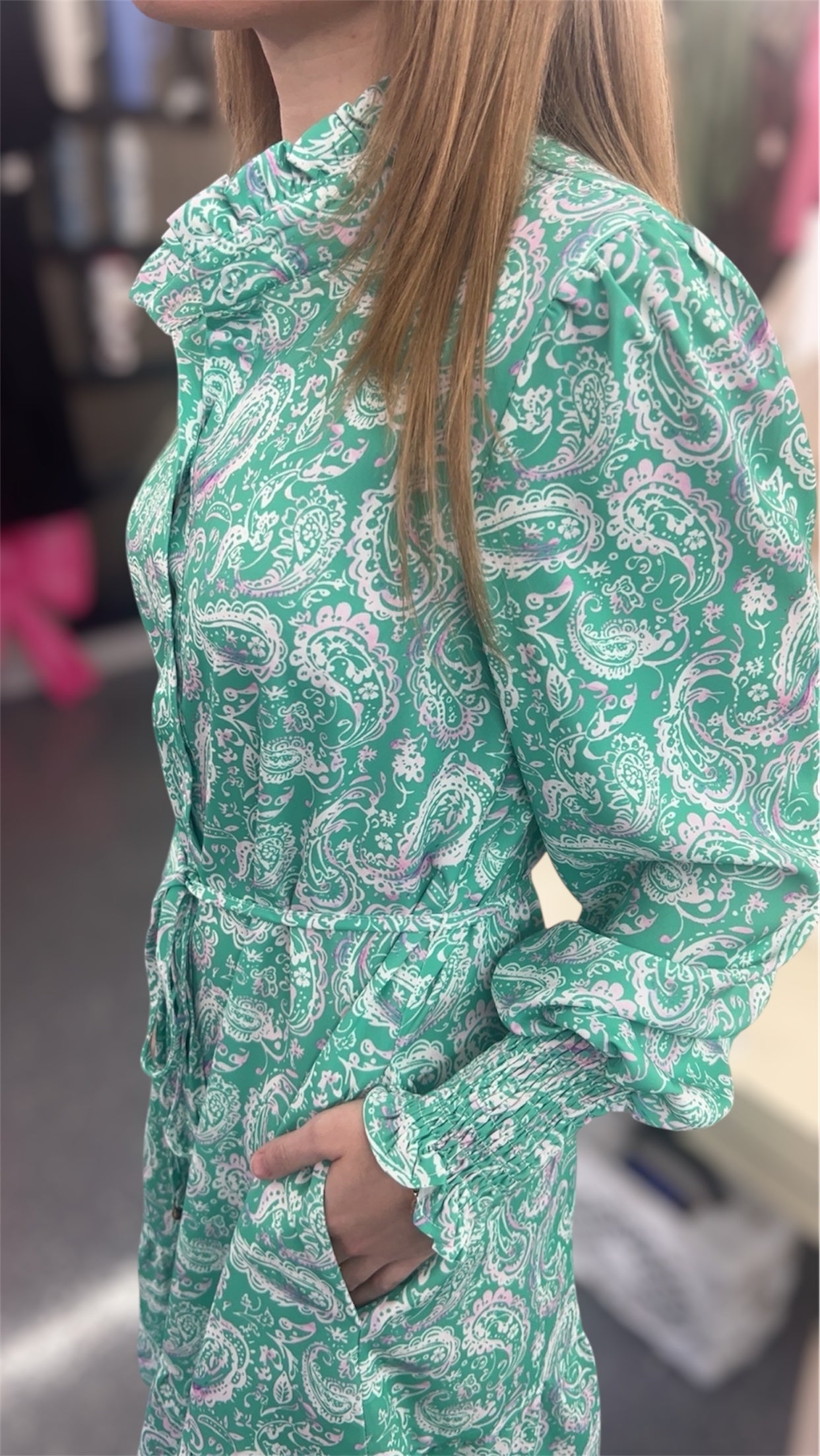 Green Paisley Dress
