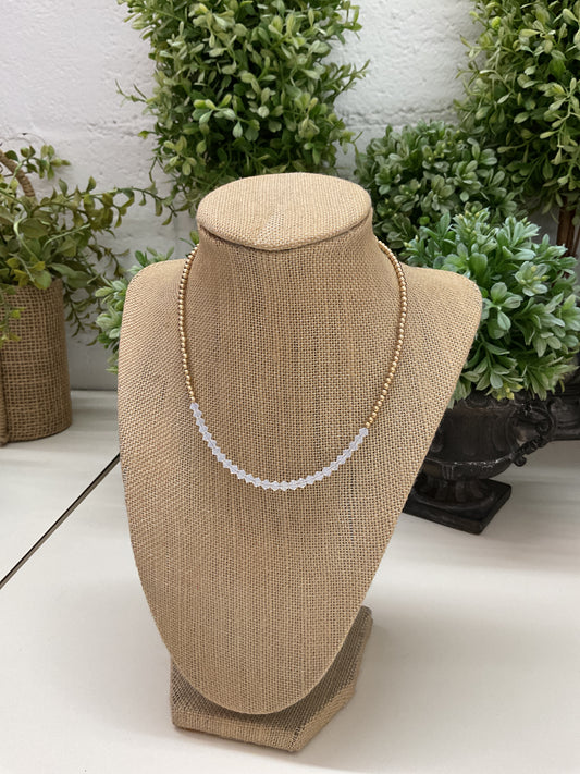 Crystal Bar Gold Filled Necklace