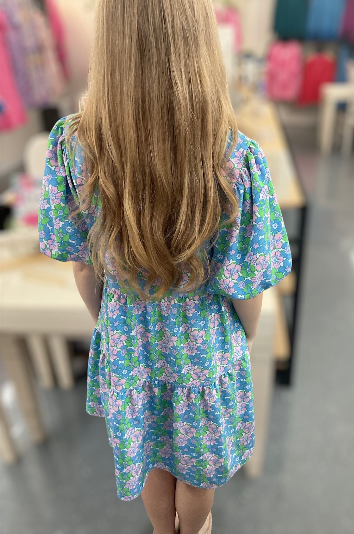 MS Blue Vintage Posies Dress