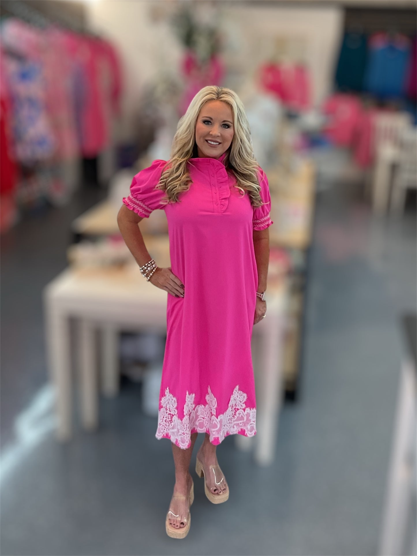 JD Magnolia Lace Midi Dress