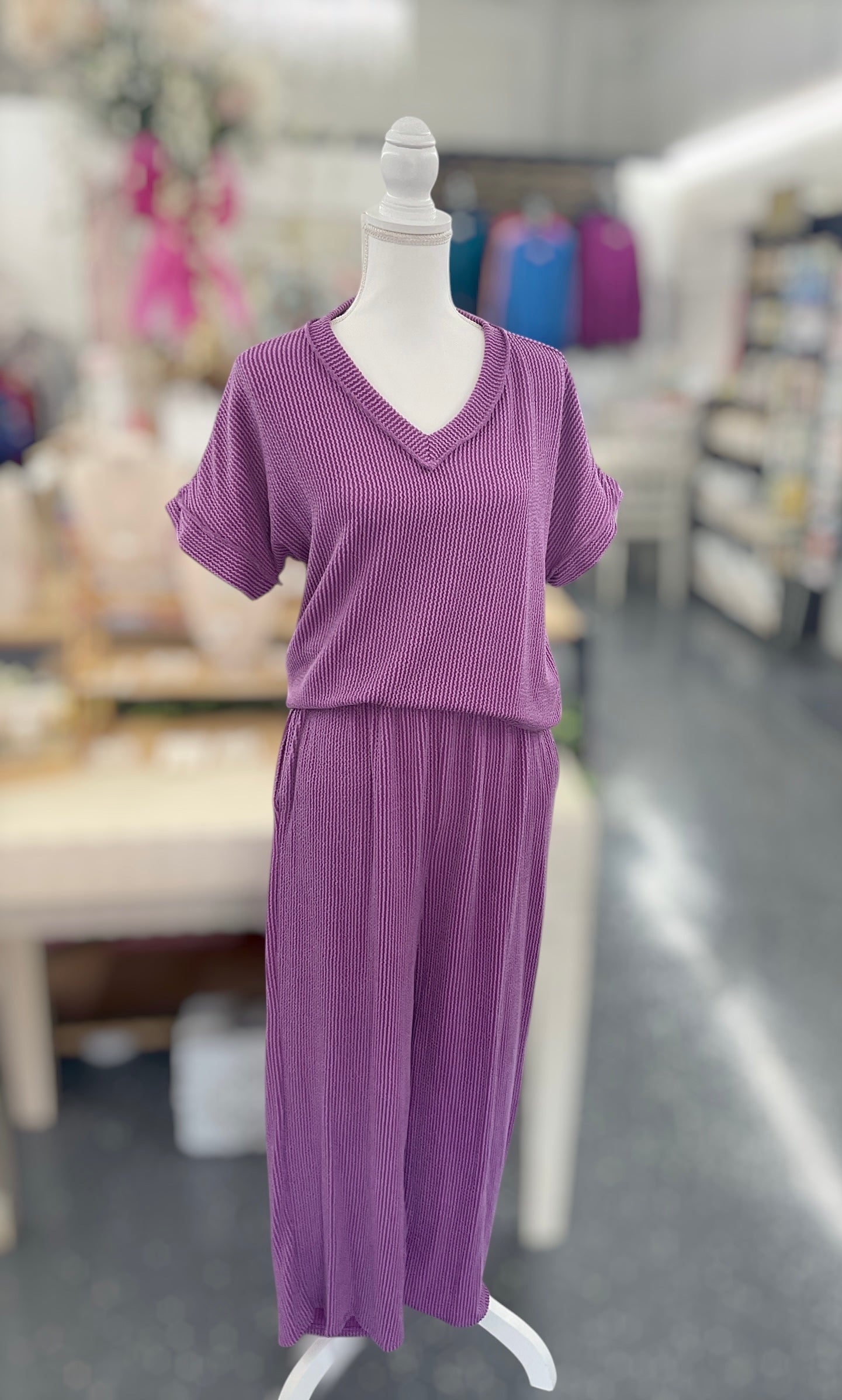 Plum Perfect Ribbed Set