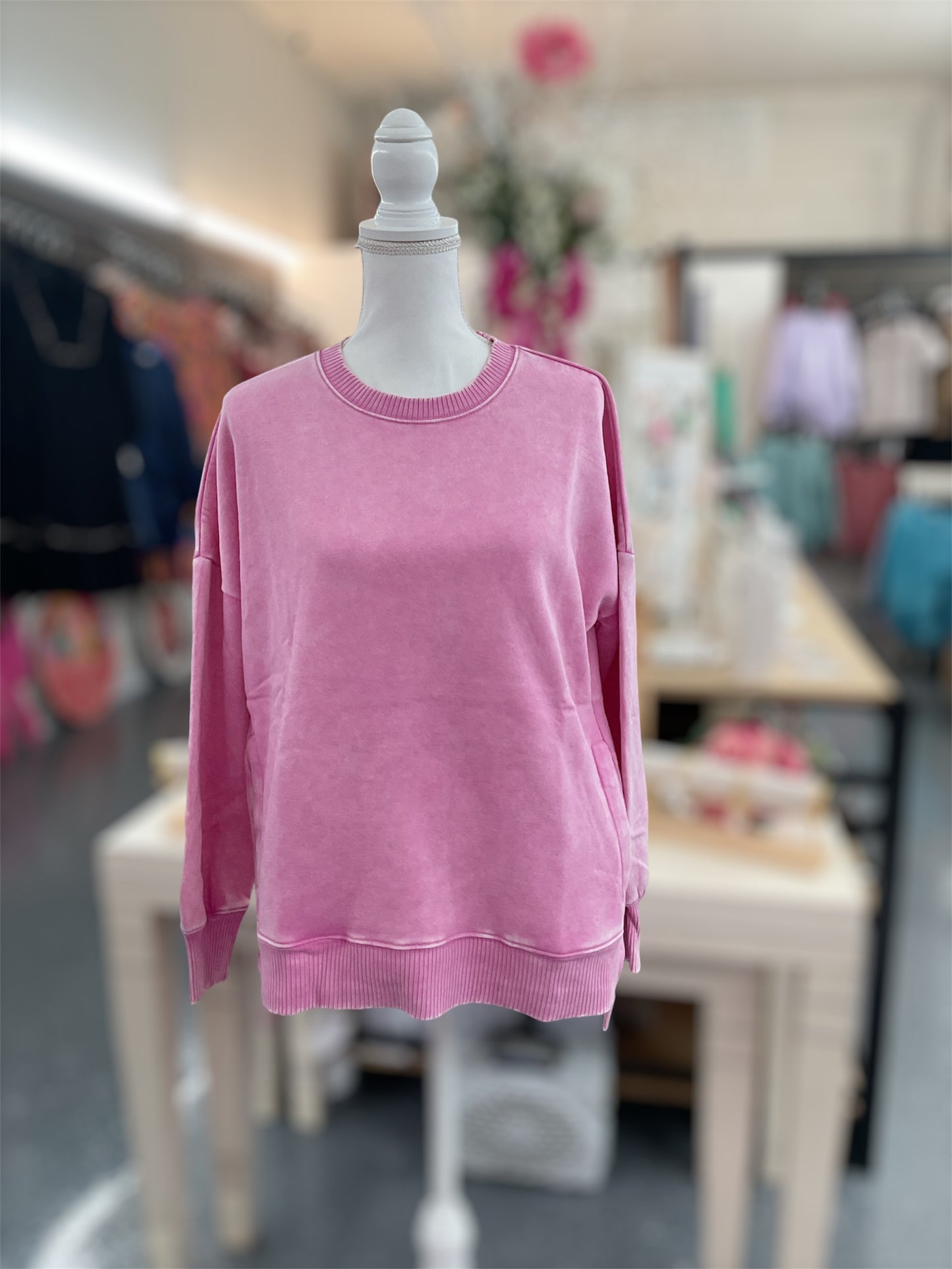 Hi Low Sweatshirt Candy Pink