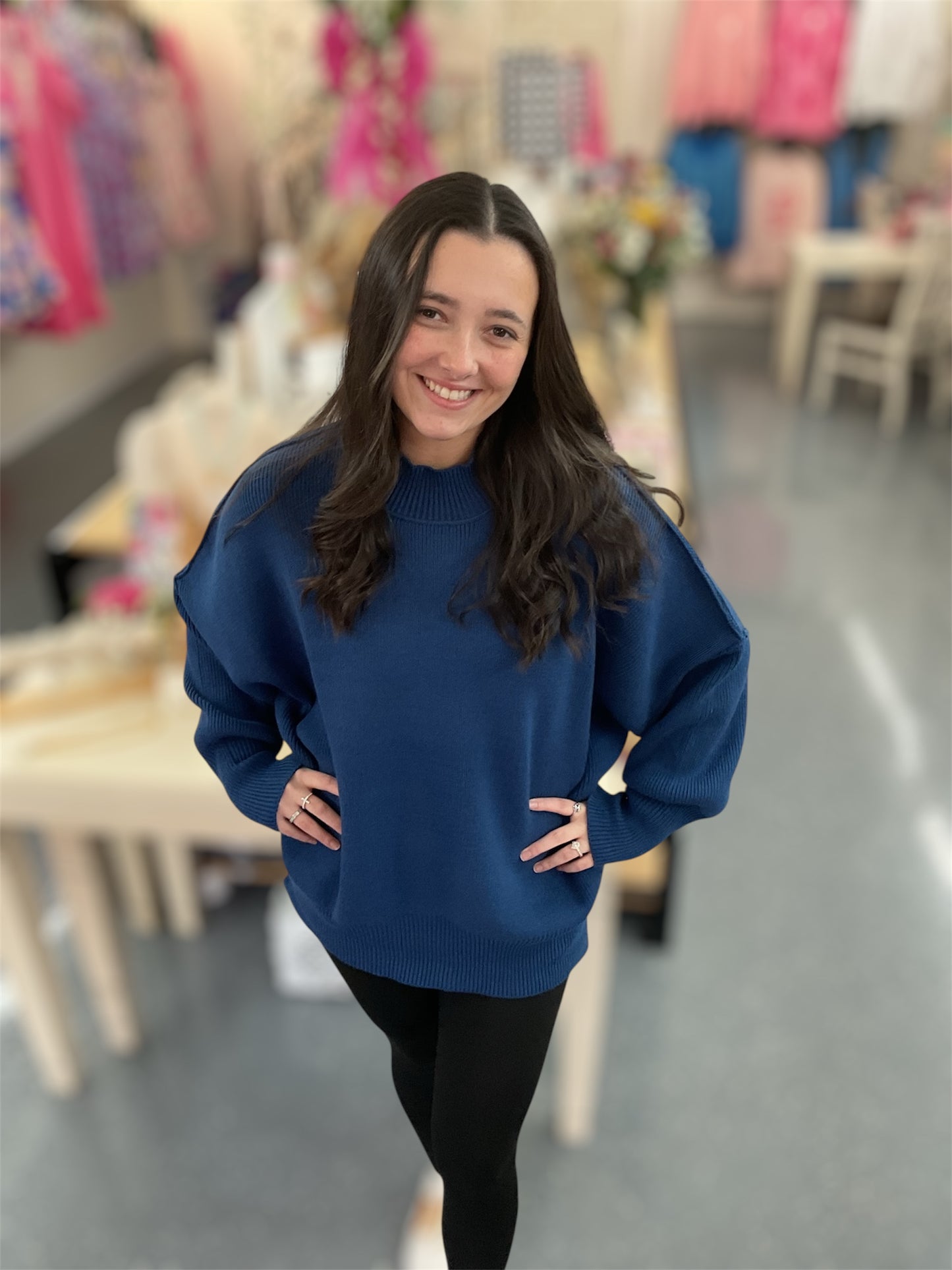 LT Navy Ribbed Sweater