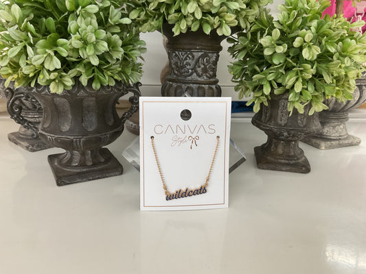 Kentucky Wildcats Enamel Script Necklace in Blue
