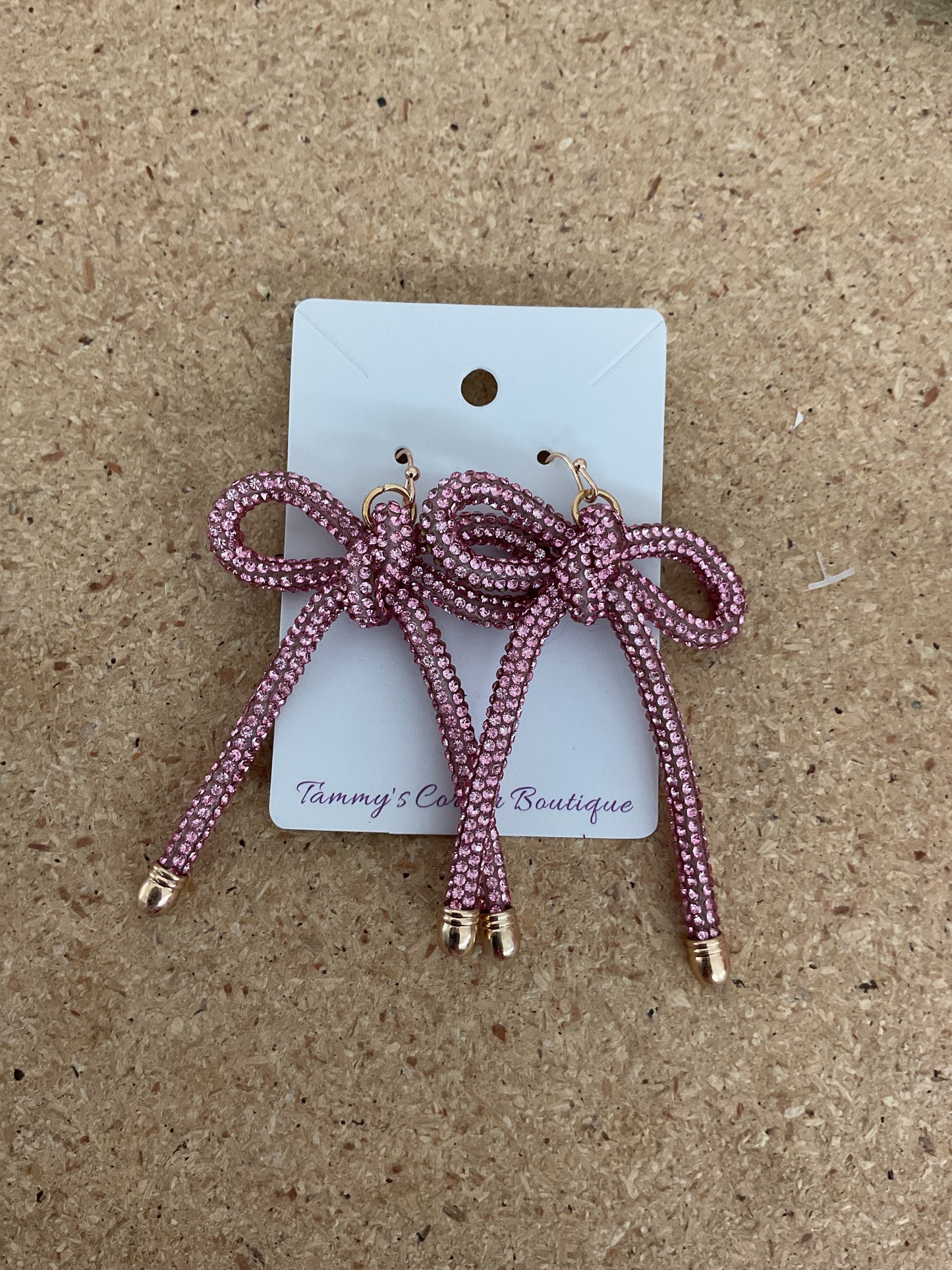 Beaded Rope Pink Earrings