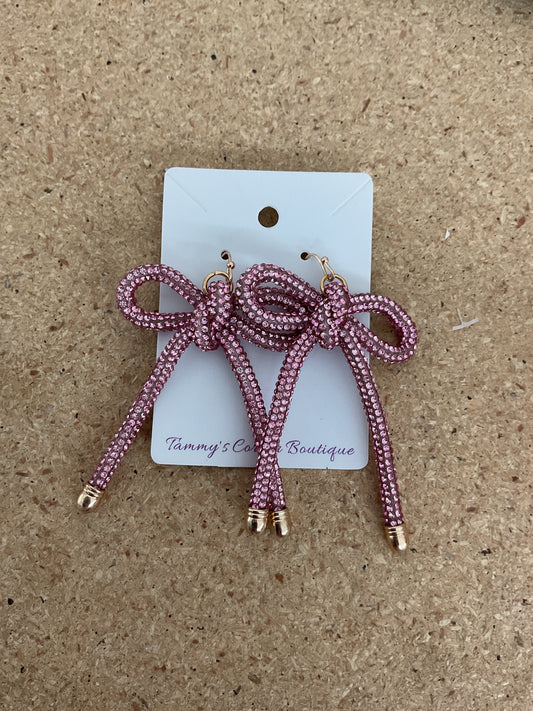 Beaded Rope Pink Earrings