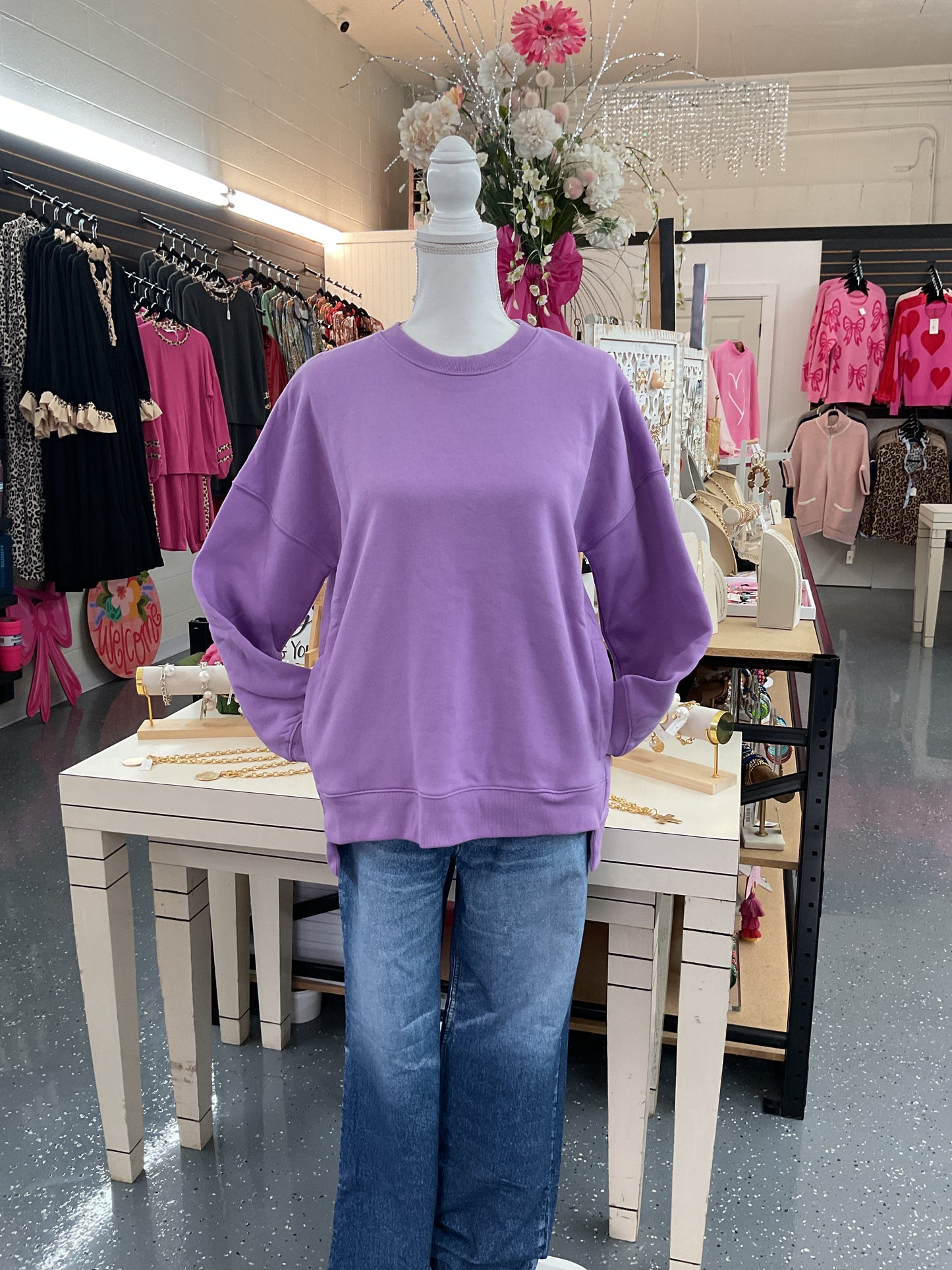 Hi Low Sweatshirt B Lavender