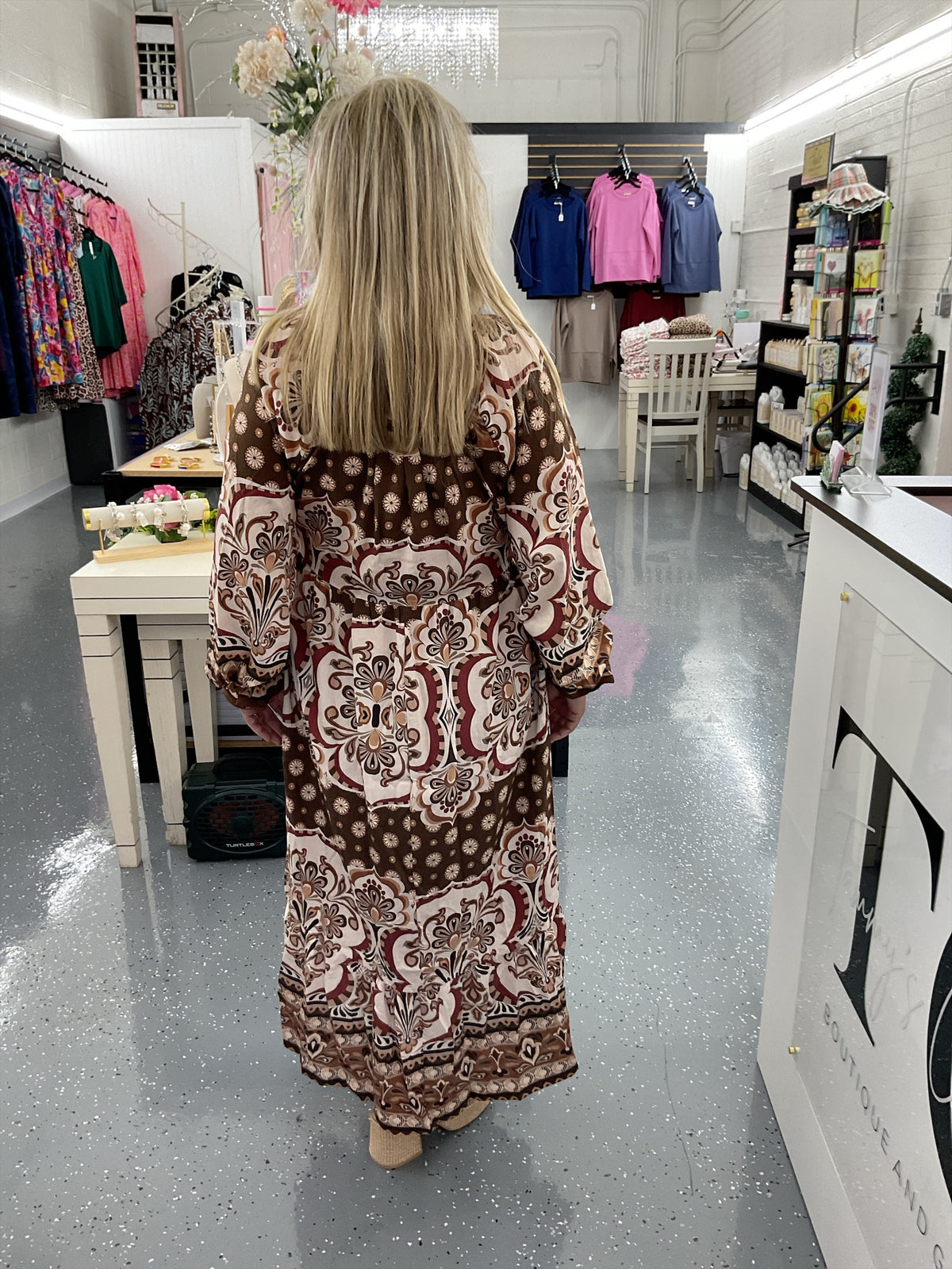 Bohemian Medallion Print Maxi Dress