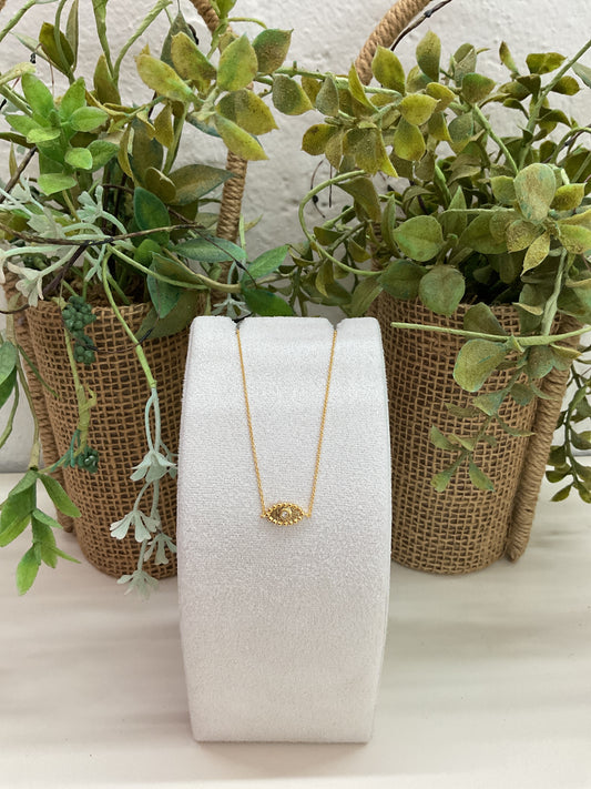 Gold Eye Diamond Necklace