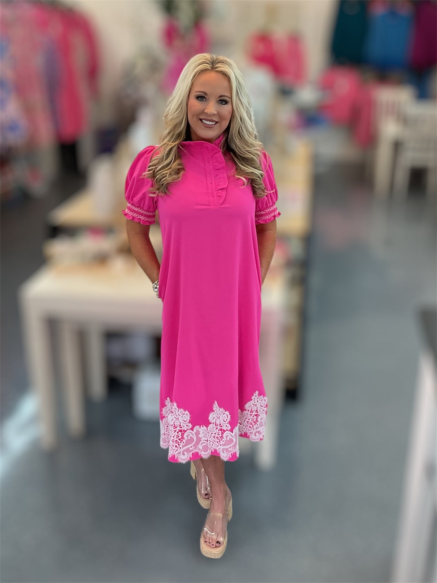 JD Magnolia Lace Midi Dress