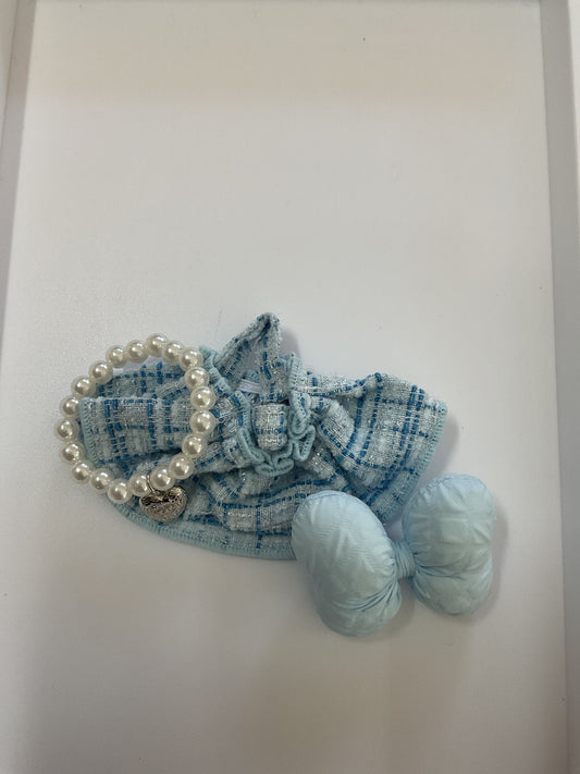 Mini Monster Star Bow Dress Blue Outfit