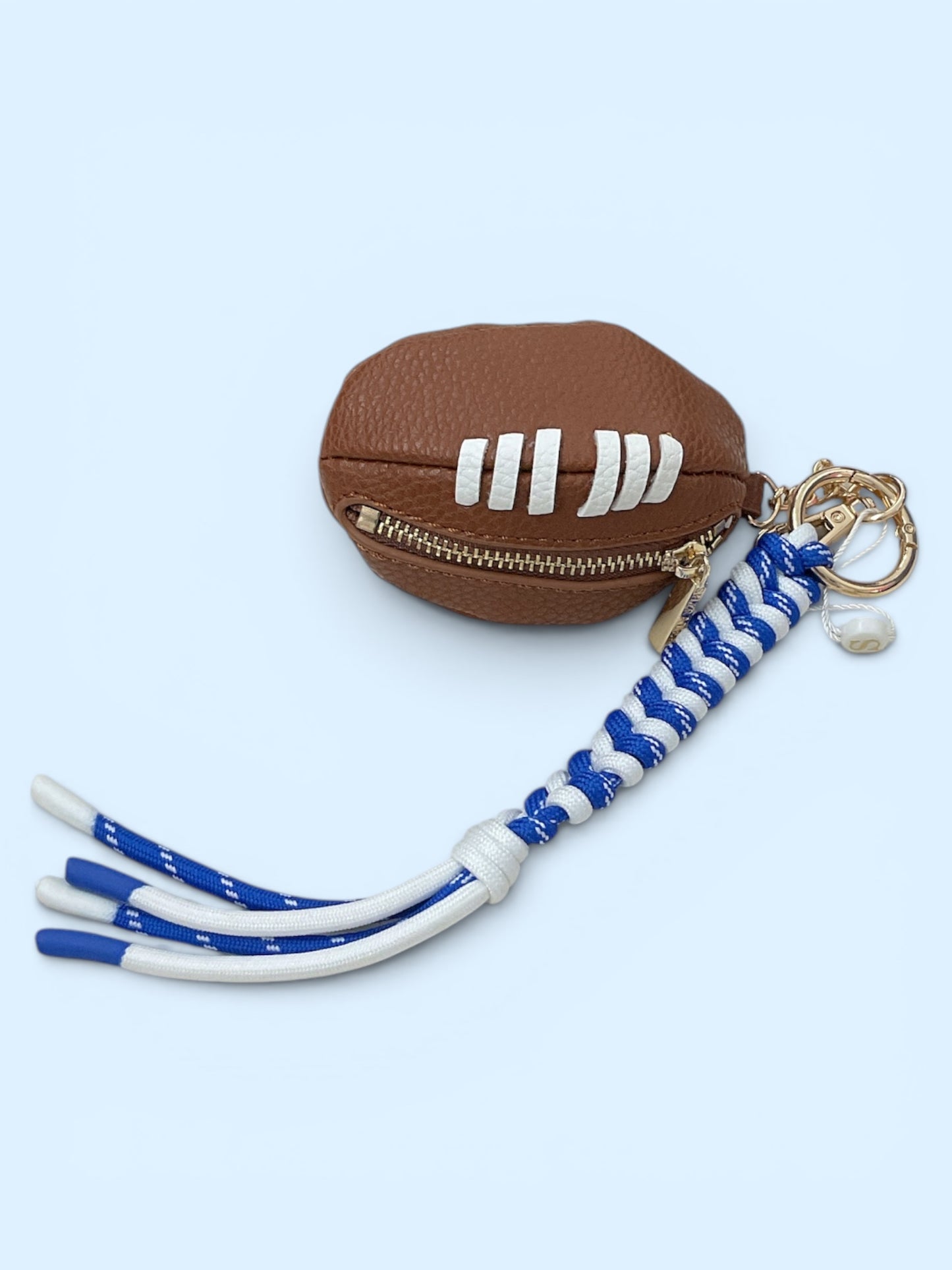 Blue Shiraleah Football Bag Charm & Key Ring