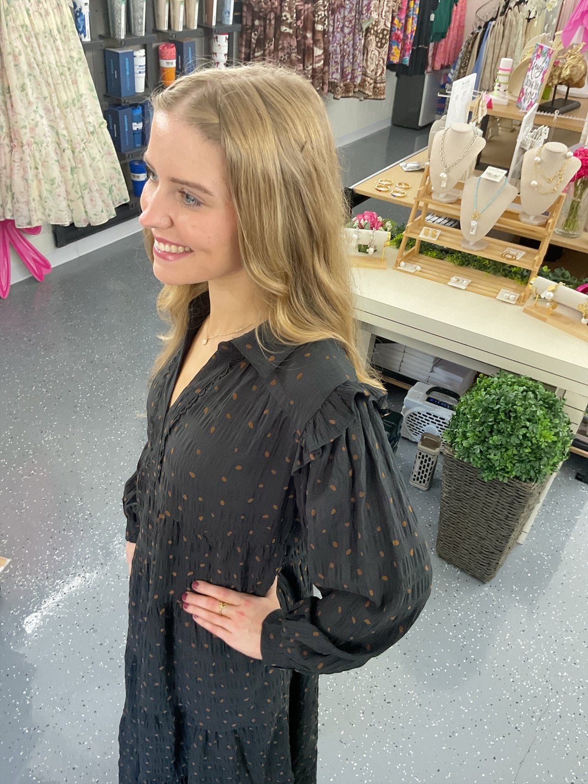 Midnight Charm Midi Dress