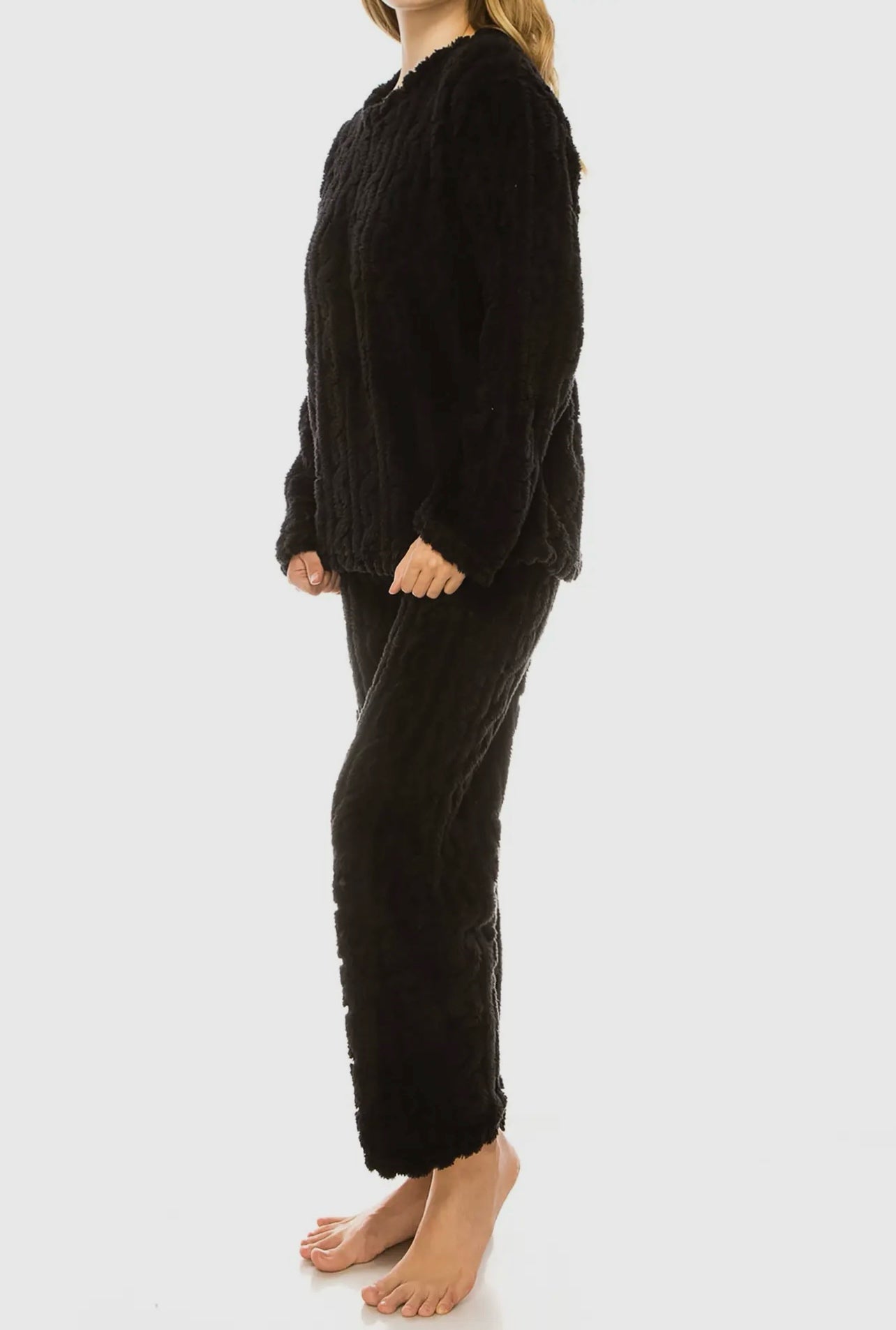 Black Sherpa Lounge Set