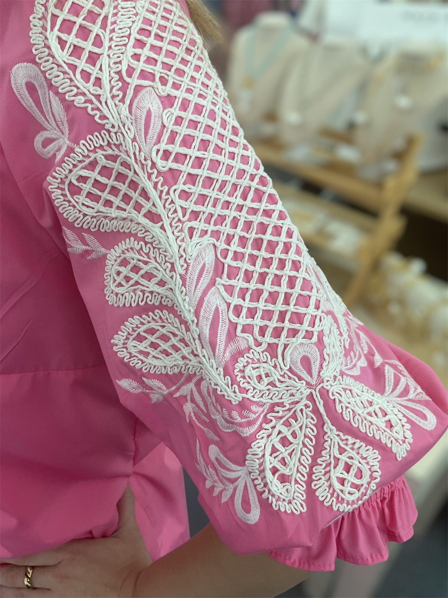 Pink Breeze Embroidered Tunic Dress