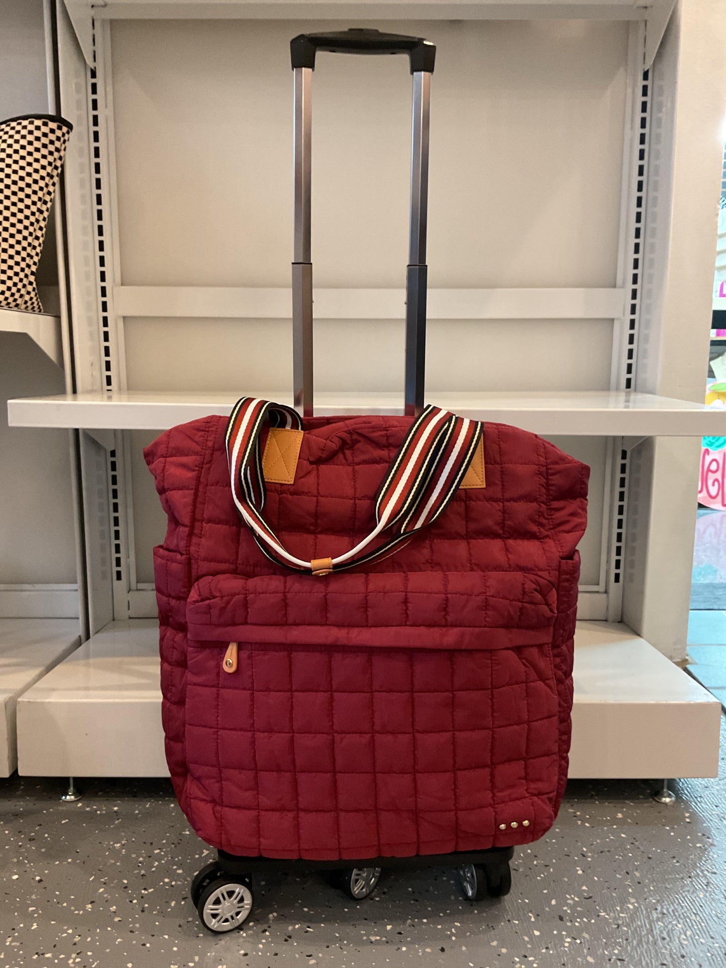 Tenley Quilted Roller Bag Burgundy