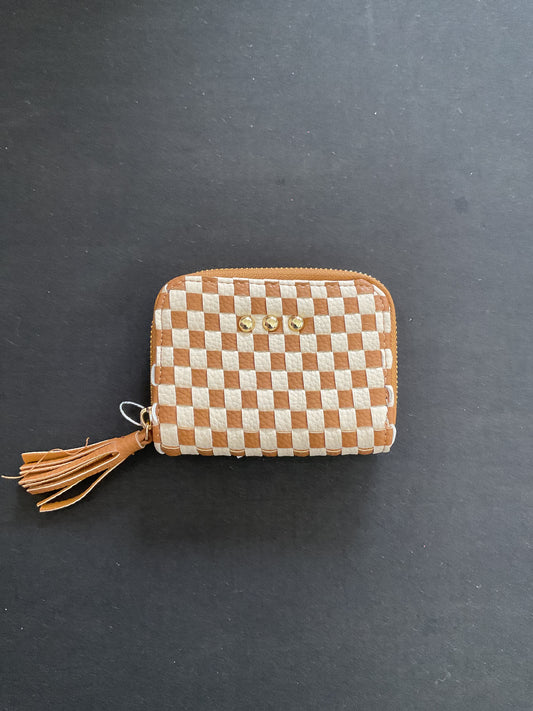 Wynona Woven Wallet Brown Checkered